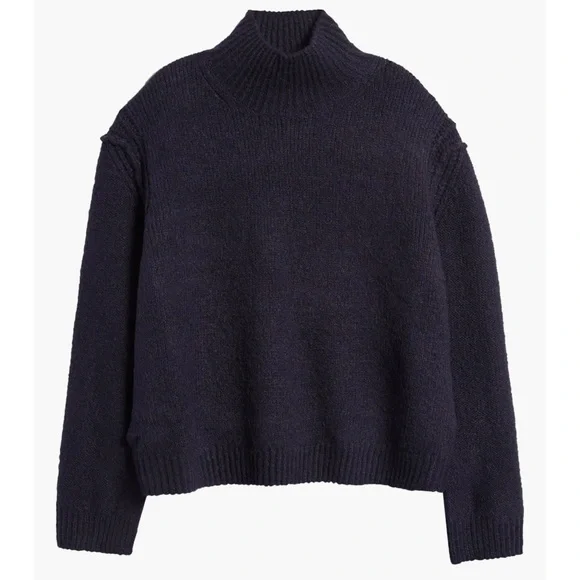 Topshop Dark Navy Women's Turtleneck Sweater - Picture 4 of 10